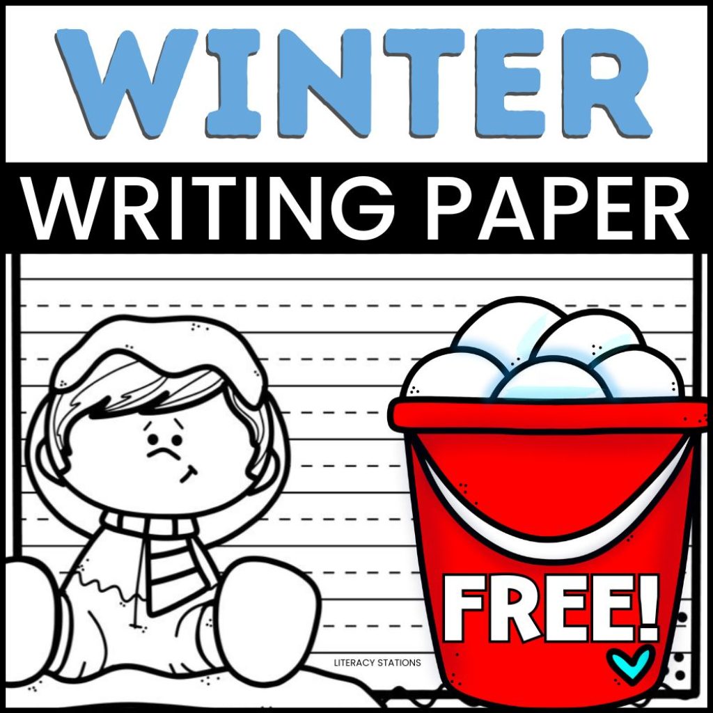 free winter writing paper - literacy stations